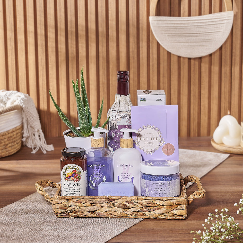 Lavender Spring Spa Gift Set from Toronto Baskets is an exquisite gift for anyone looking to relax in style - Toronto Delivery