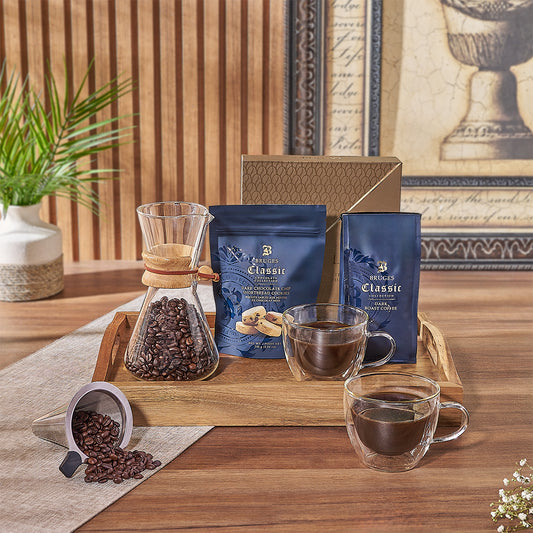 Delight any coffee aficionado with the Forest Hill Coffee & Snack Tray - Toronto Baskets