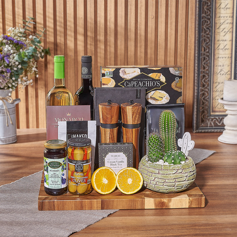 Kosher Wine Pairing Basket – how the gift is presented