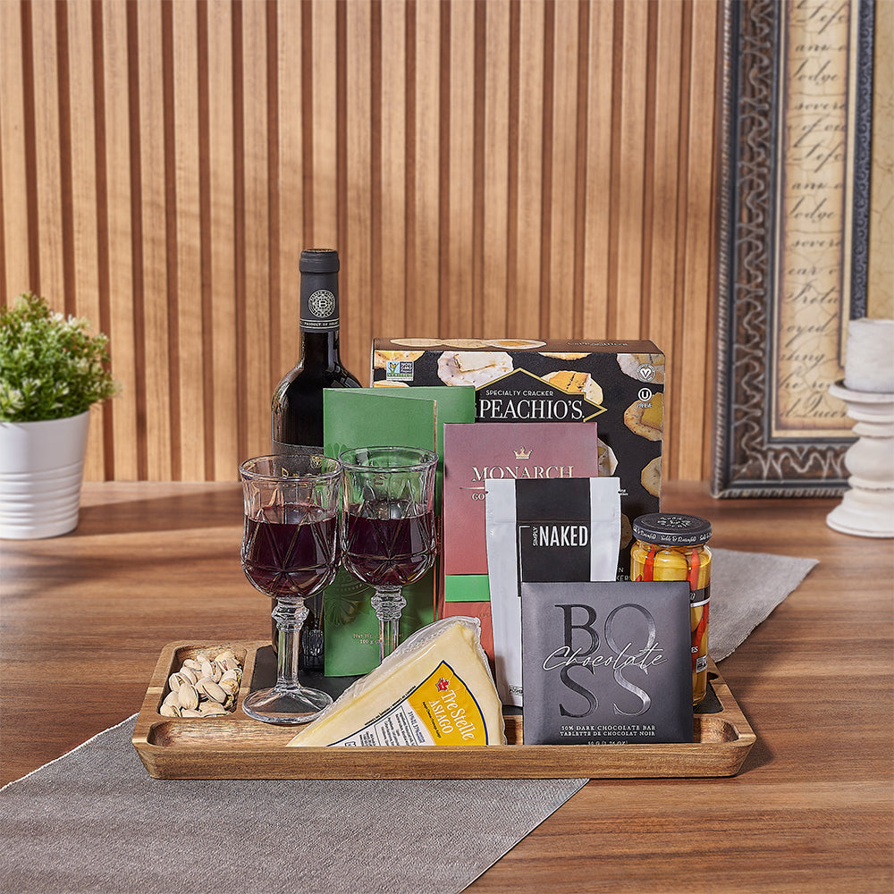 Kosher Bottle Wine Basket – how the gift is presented