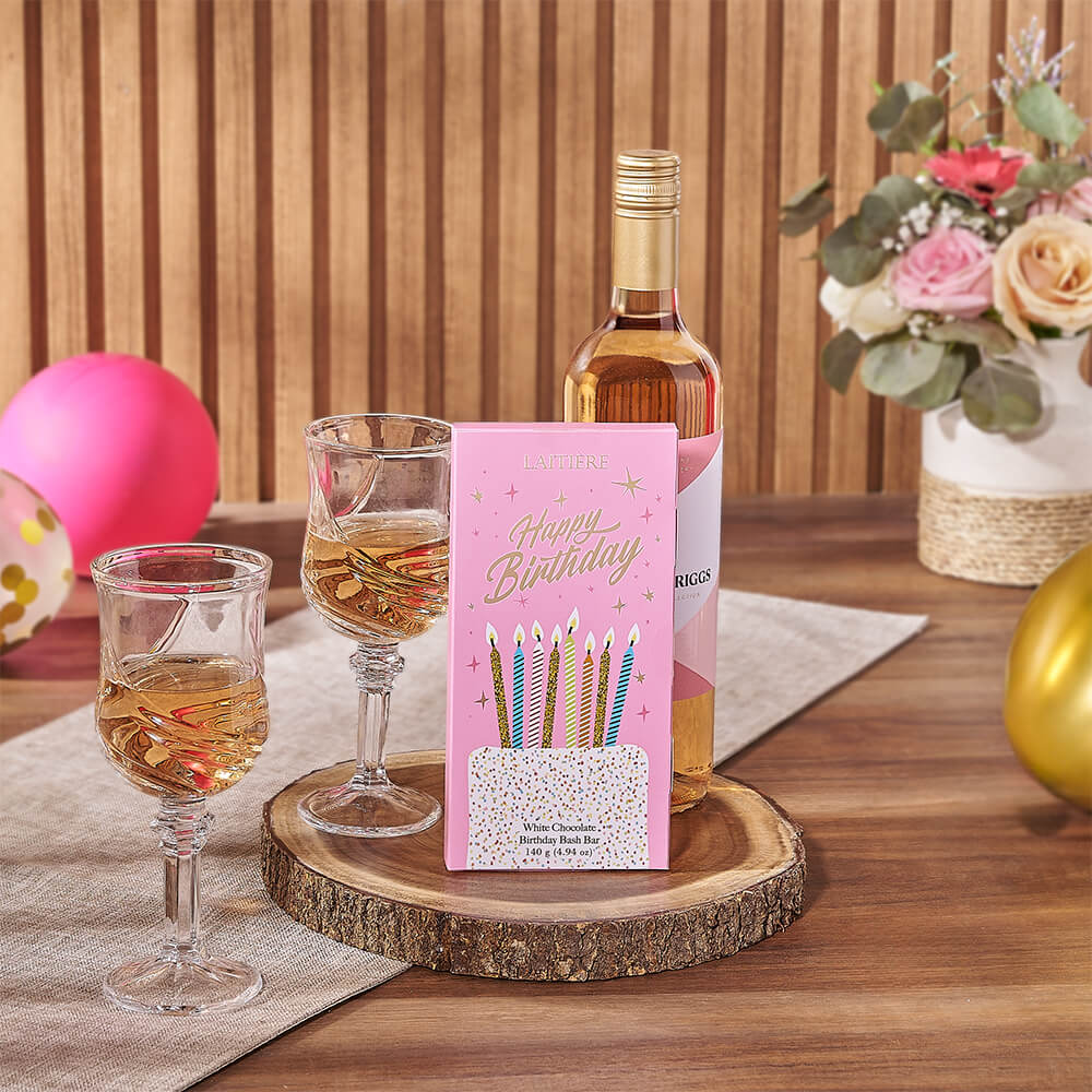 Birthday Wine Gift with Board – how the gift is presented