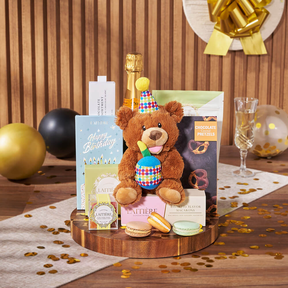 Sparkling Wine and Sweets Birthday Gift – how the gift is presented