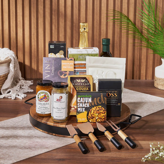 Champagne & Cheese Platter Gift Set, champagne gift, champagne, sparkling wine gift, sparkling wine, cheese board gift, cheese board, Toronto delivery