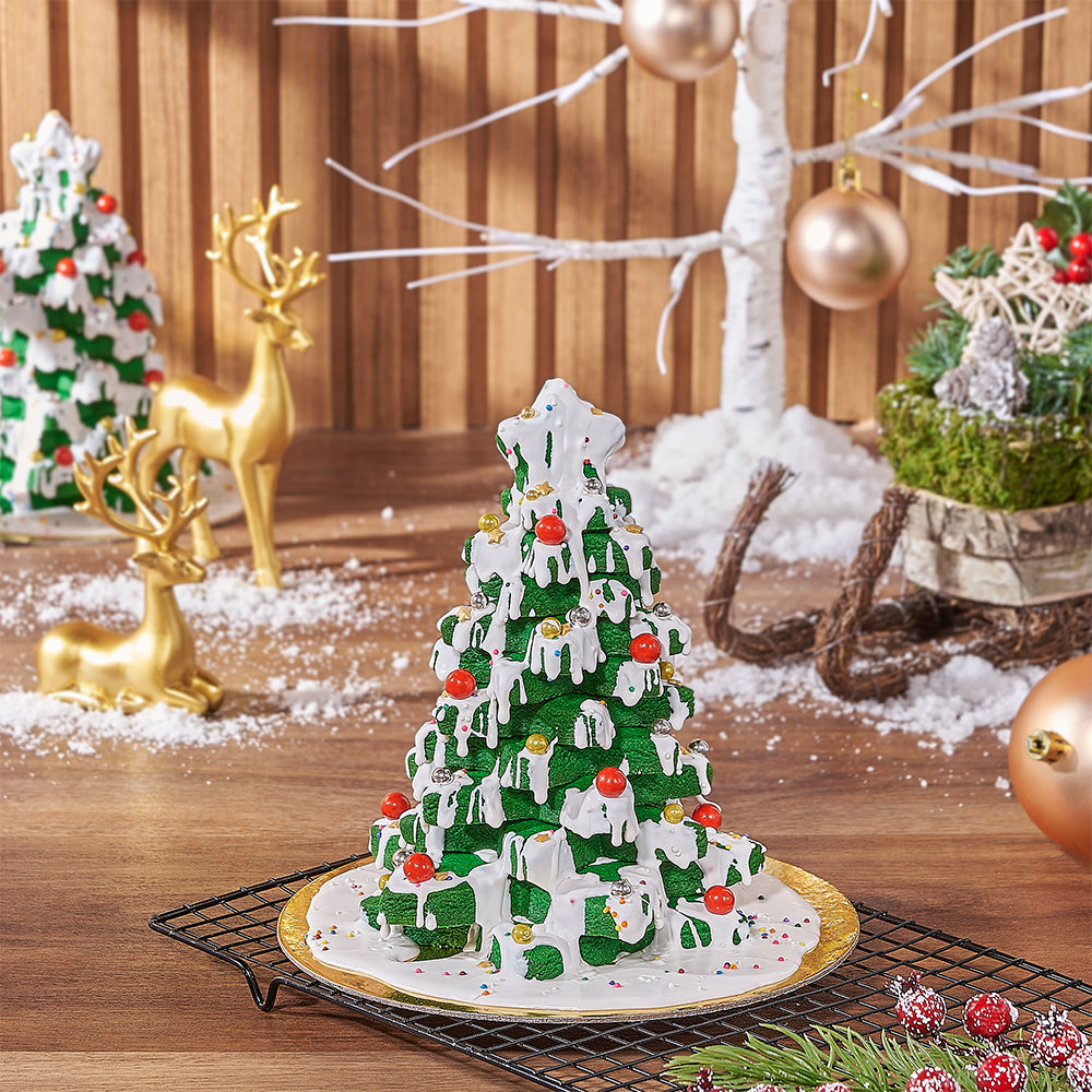 Holiday Season Christmas Tree Cookie Tower – how the gift is presented