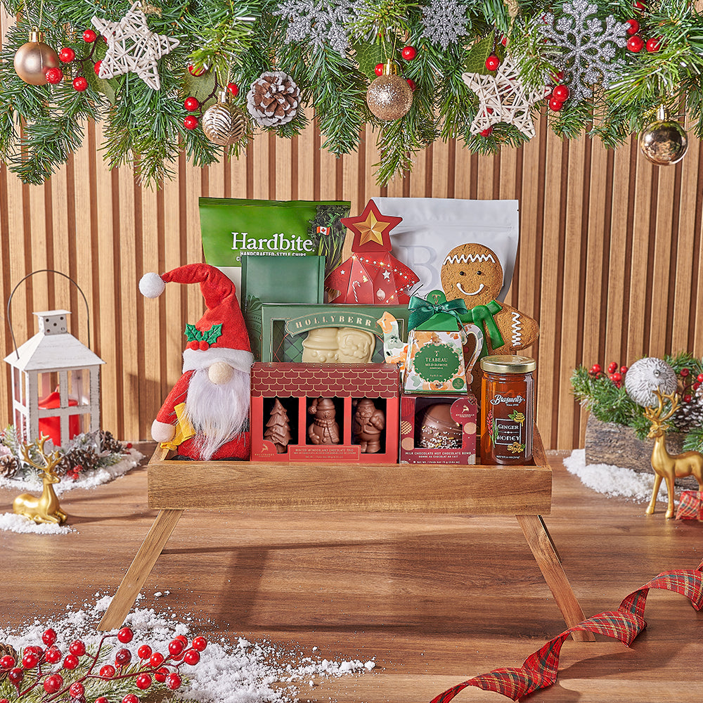 Holiday Chocolate and Jasmine Tea Basket – how the gift is presented