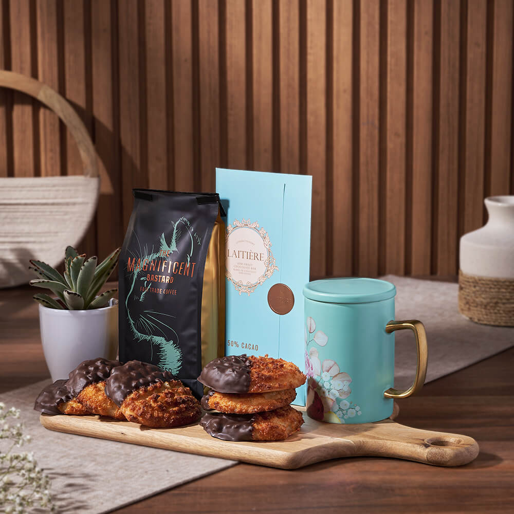 Coffee & Macaroon Gift Board, cookie gift, cookie, coffee gift, coffee, macaroon gift, macaroon, Toronto delivery