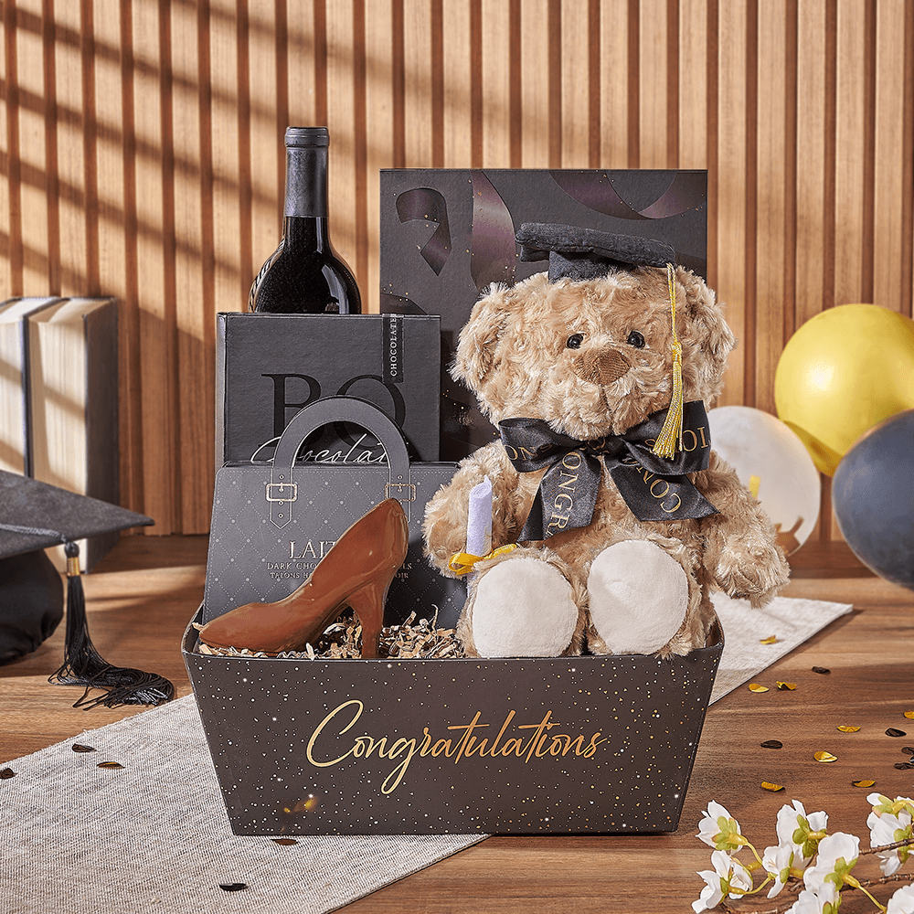 Plush Graduation Chocolate Gift – how the gift is presented
