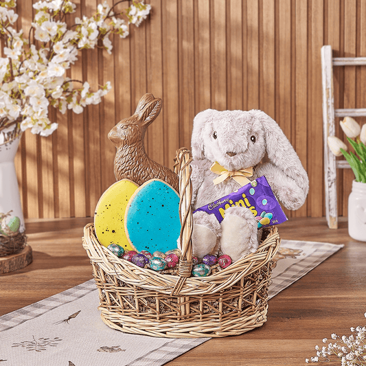Easter Bunny Chocolate Treat Basket, plush gift, plush, chocolate gift, chocolate, easter gift, easter, Toronto delivery