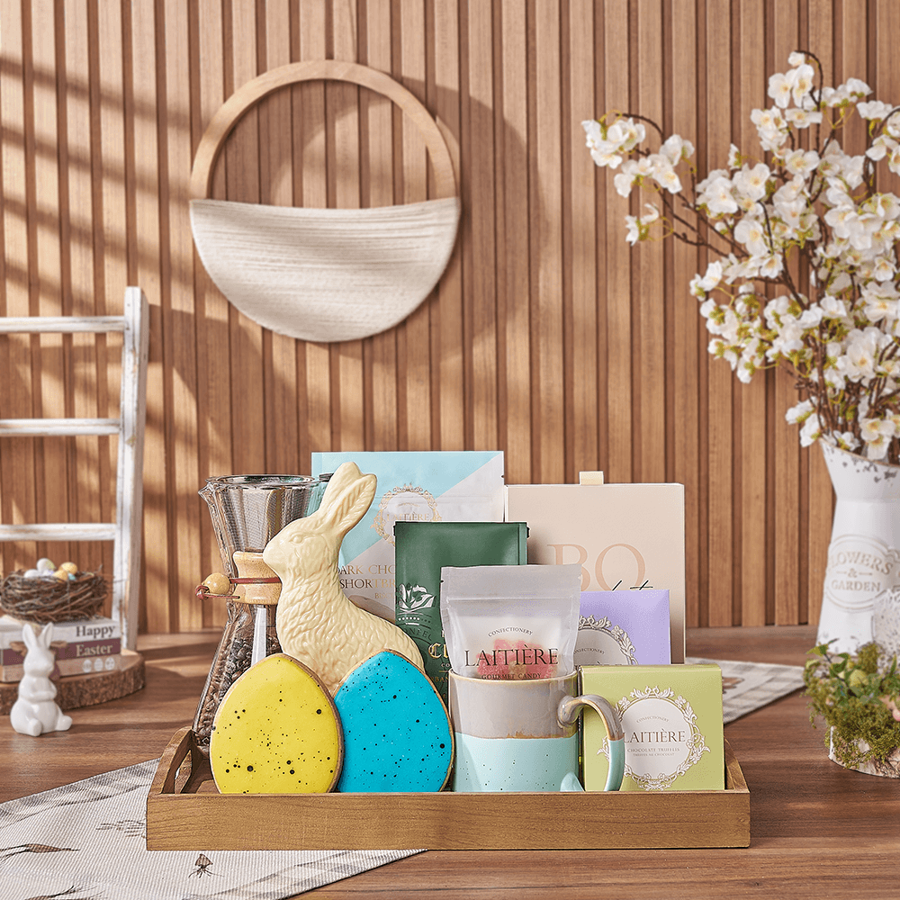 Easter Coffee & Treat Tray, easter gift, easter, chocolate gift, chocolate, cookie gift, cookie, coffee gift, coffee, Toronto delivery