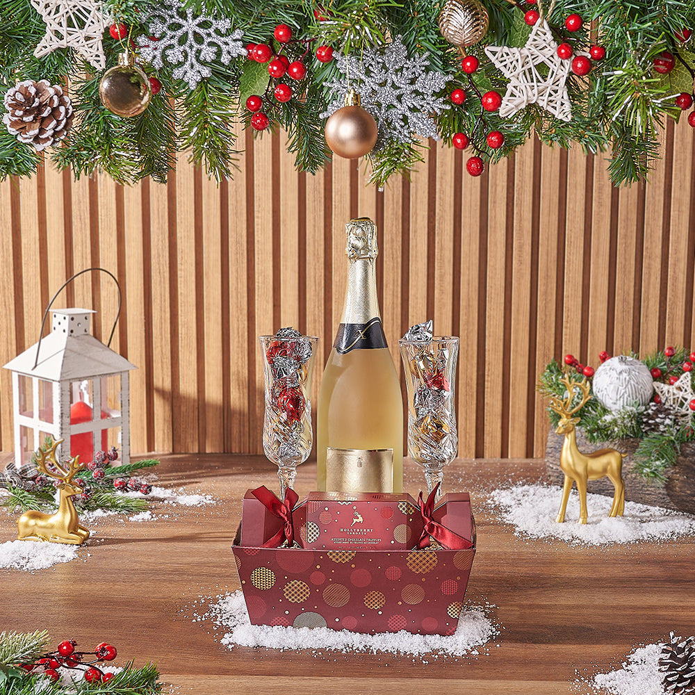 Festive Truffles & Champagne Set, champagne gift, champagne, sparkling wine gift, sparkling wine, chocolate gift, chocolate, Christmas gift, Christmas, Toronto delivery