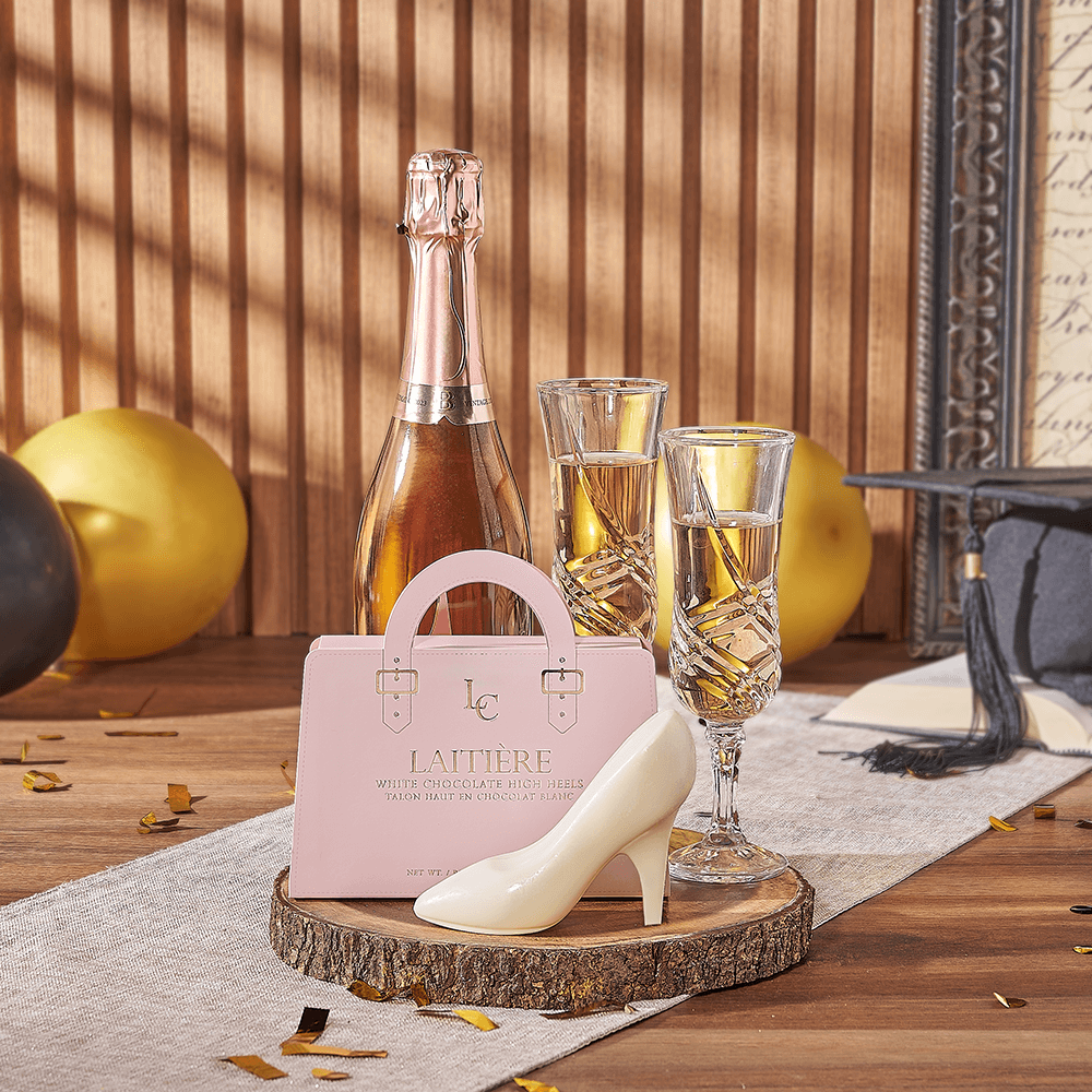 Graduation Champagne Celebration, graduation gift, graduation, chocolate gift, chocolate, champagne gift, champagne, sparkling wine gift, sparkling wine, Toronto delivery