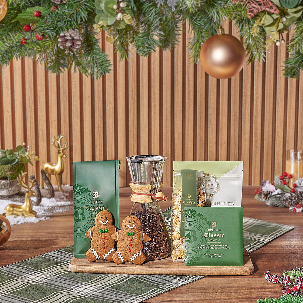 Holiday Warmth Coffee & Treats Basket, christmas gift, christmas, coffee gift, coffee, chocolate gift, chocolate, Toronto delivery