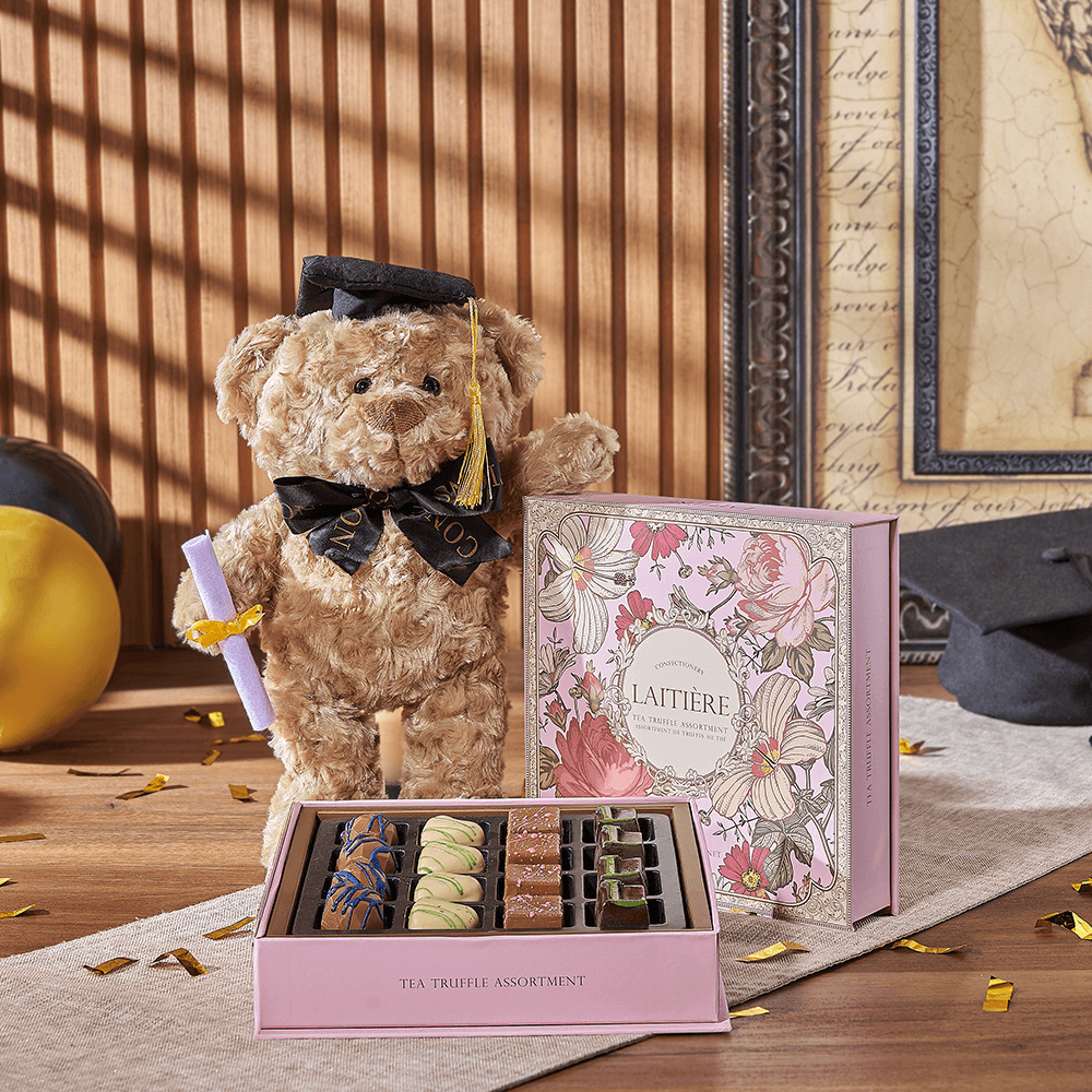 Indulgent Graduation Gift Set, graduation gift, graduation, chocolate gift, chocolate, plush gift, plush, Toronto delivery