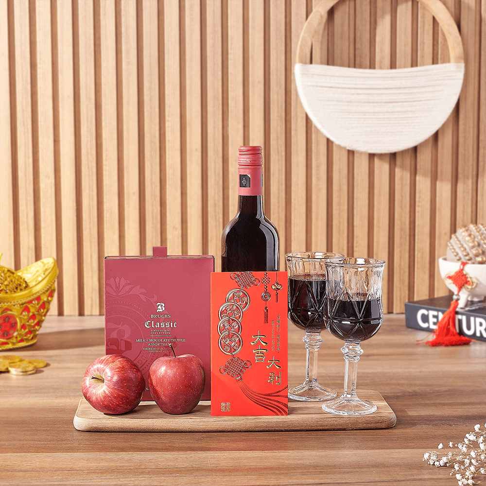 Lunar New Year Wine & Chocolate Gift, wine gift, wine, chinese new year gift, chinese new year, lunar new year gift, lunar new year, Toronto delivery