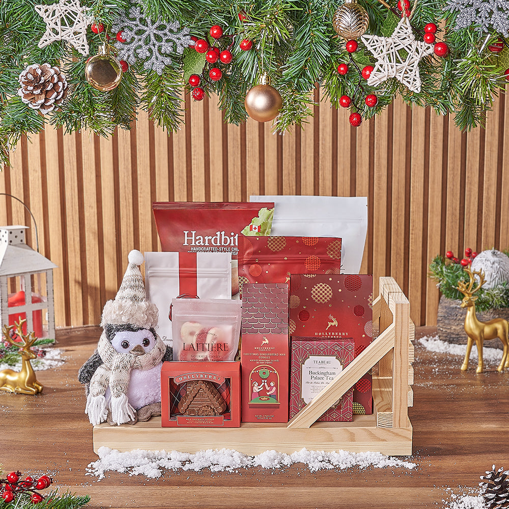 Holiday Beet Chips and Chocolate Basket – how the gift is presented