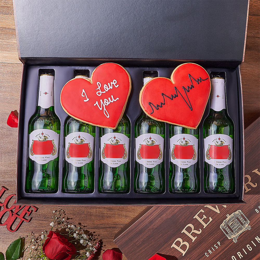 6-Bottle Beer Box Valentine's Gift – how the gift is presented