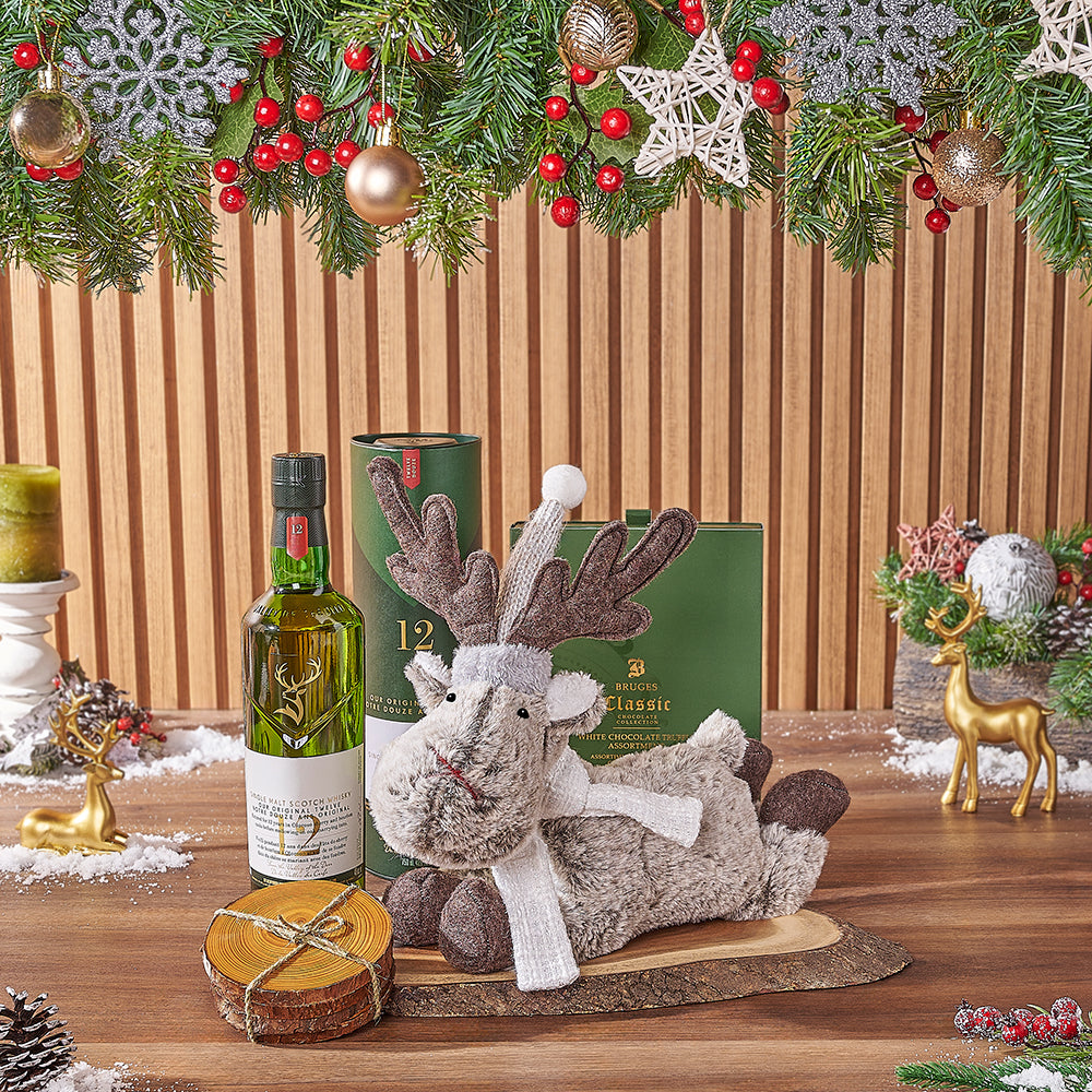 Playful Holiday Whiskey Gift Set – how the gift is presented