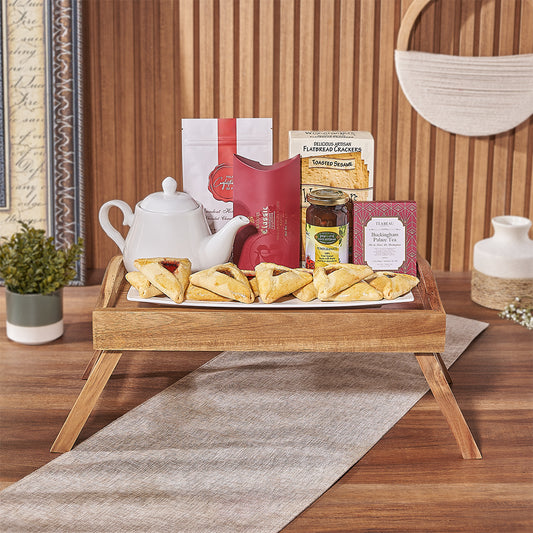 Purim Tea & Hot Cocoa Gift Tray, tea gift, tea, hot chocolate gift, hot chocolate, purim gift, purim, kosher gift, kosher, Toronto delivery