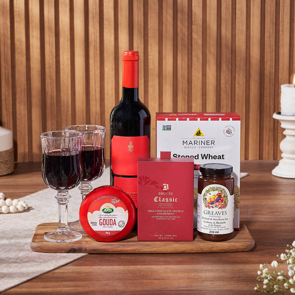 Wine and Rhubarb Jam Gift Set – how the gift is presented