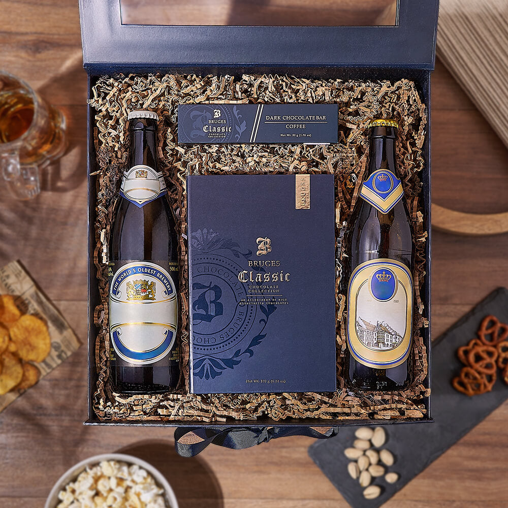 Specialty Beer and Bruges Chocolate Box – how the gift is presented