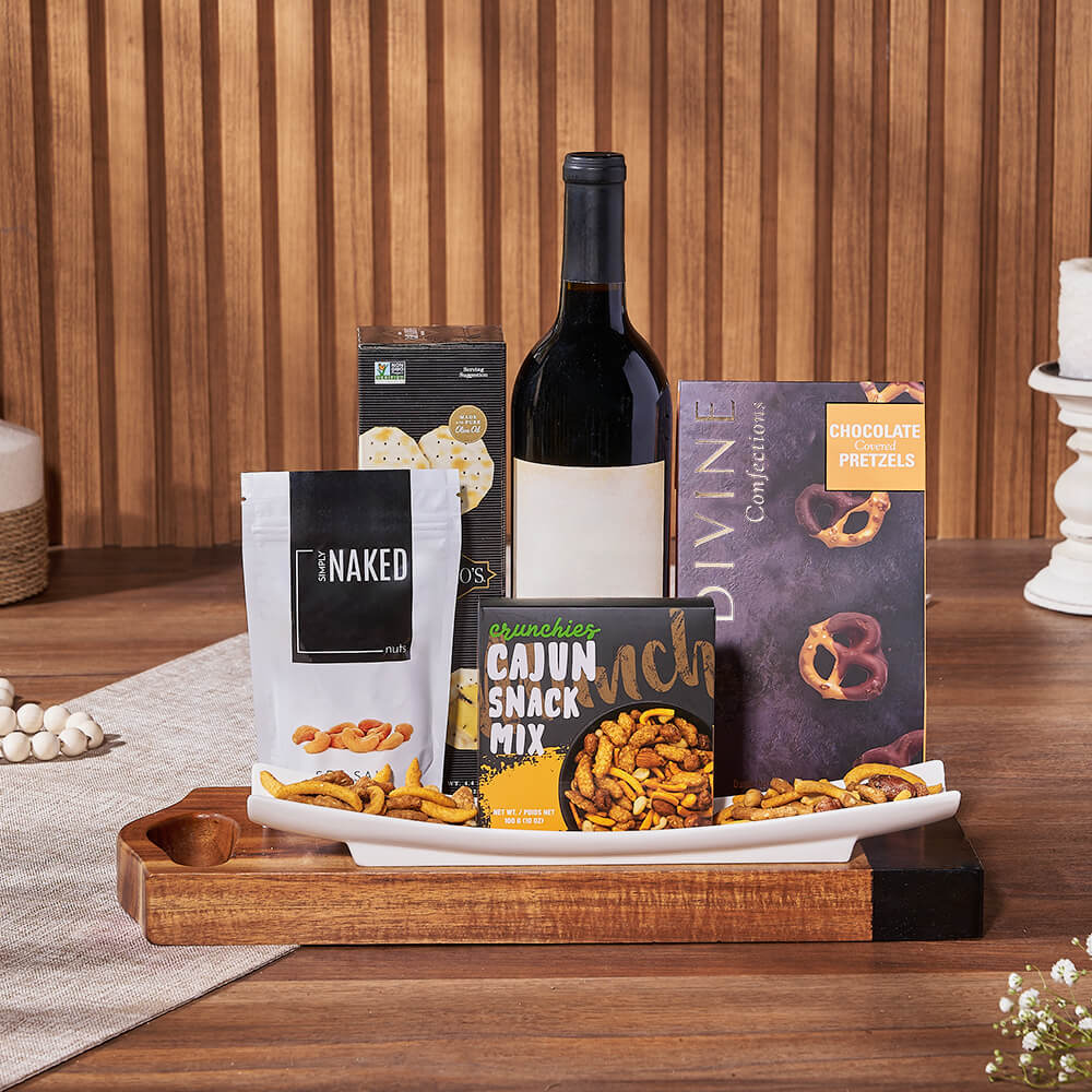 Salty Snack & Wine Gift Set, wine gift, wine, snack gift, snack, nuts gift, nuts, Toronto delivery