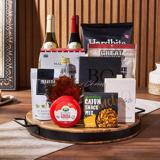 Wine & Cheese Platter Gift Set, wine gift, wine, cheese gift, cheese, wine duo gift, wine duo, snack gift, snack, Toronto delivery