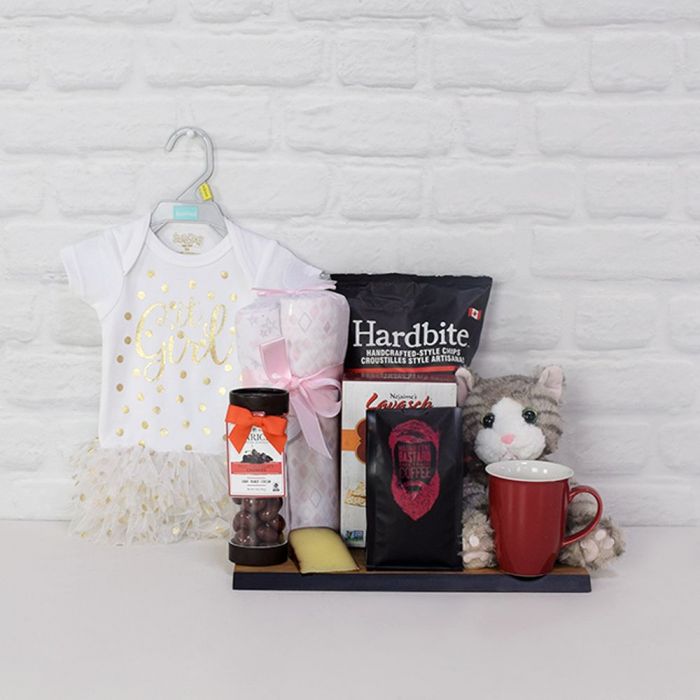 Baby Girl Basket with Tutu Onesie – how the gift is presented