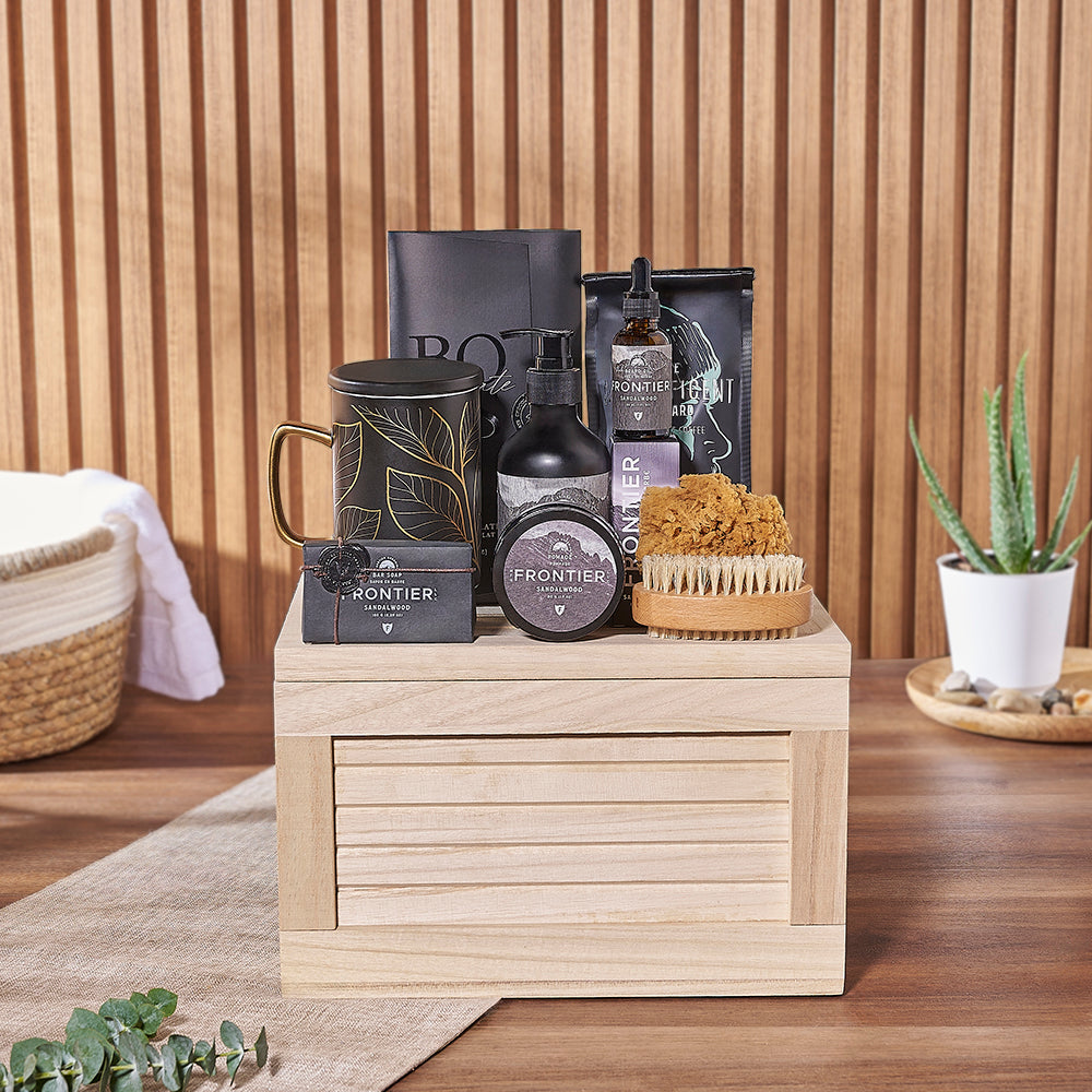 Sandalwood Spa Crate – how the gift is presented