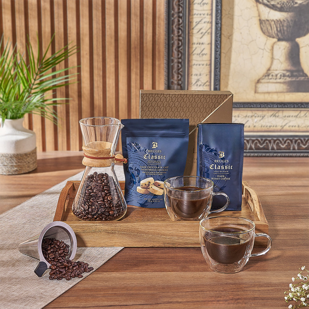 Delight any coffee aficionado with the Forest Hill Coffee &amp; Snack Tray - Toronto Baskets 