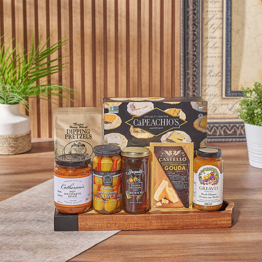 Enjoy our Gourmet Appetizer Gift Set! Packed with delicious snacks, the perfect treat for any occasion, Toronto delivery 