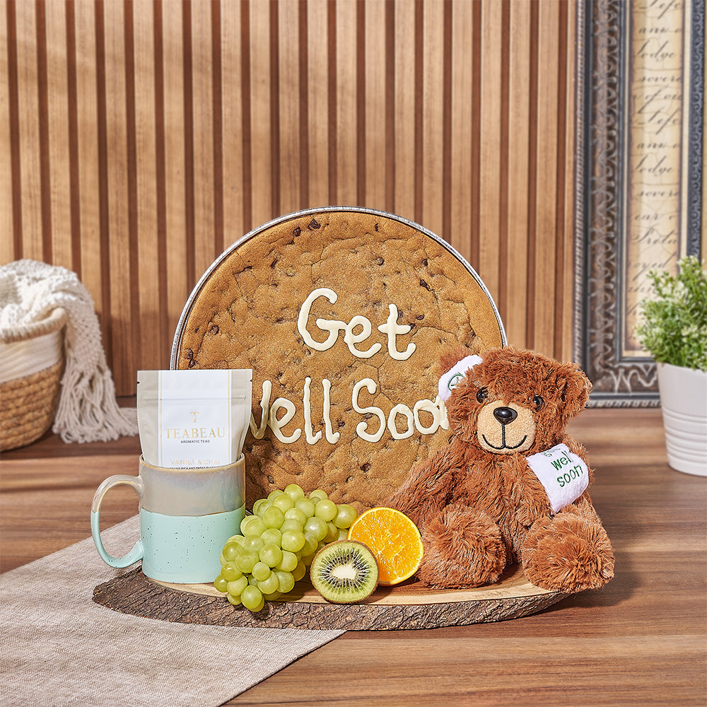 Get Well Tea and Cookie Basket – how the gift is presented