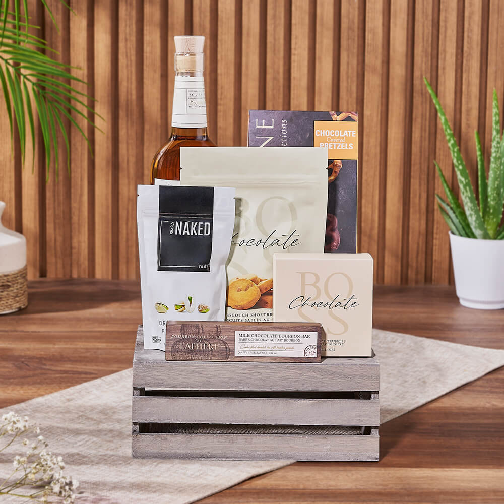 Annex Liquor &amp; Snack Basket, liquor gift, liquor, nuts gift, nuts, Toronto delivery