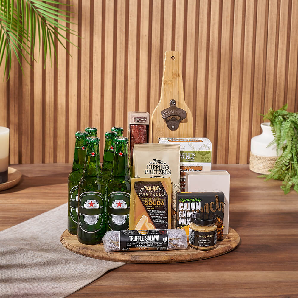 Artisanal Beer and Snack Basket – how the gift is presented