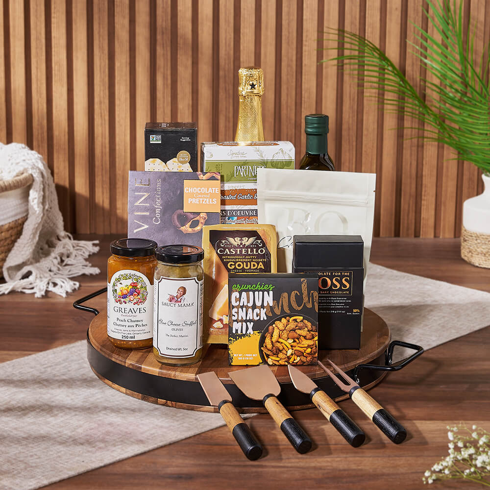 Champagne & Cheese Platter Gift Set, champagne gift, champagne, sparkling wine gift, sparkling wine, cheese board gift, cheese board, Toronto delivery