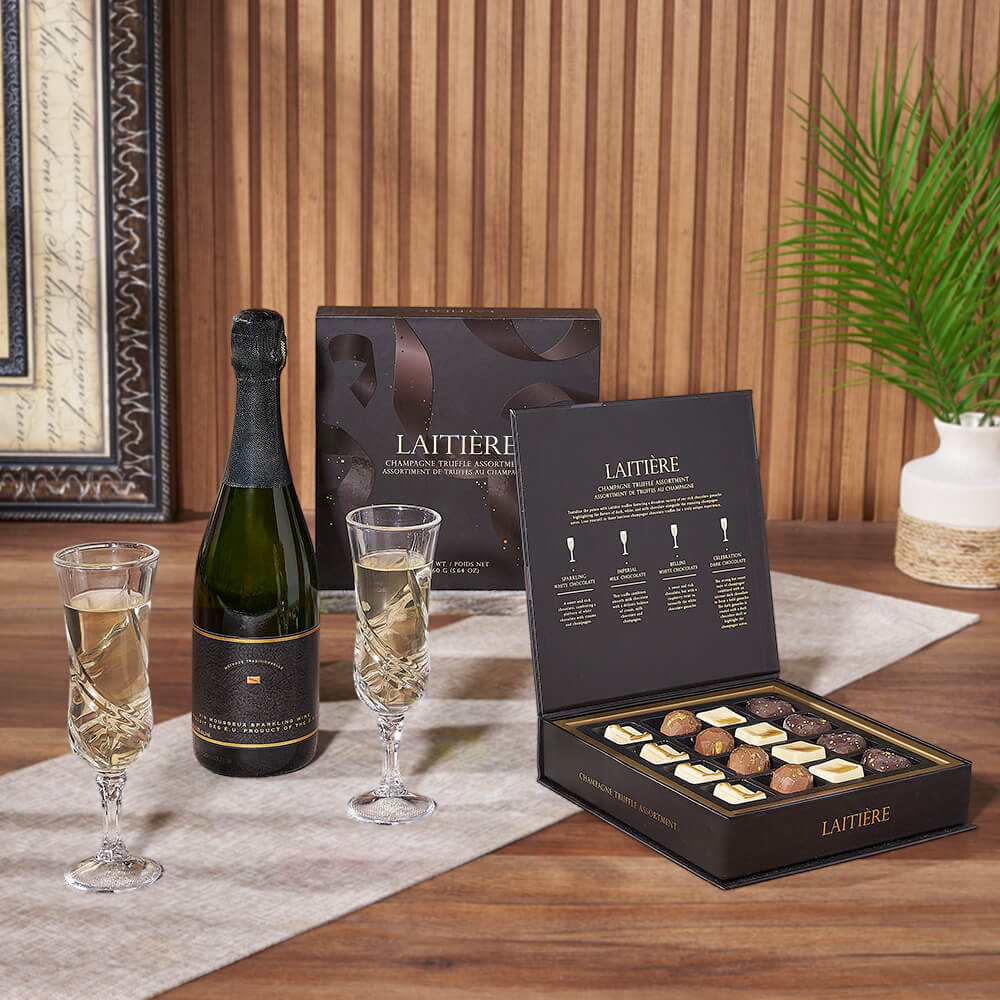 Champagne &amp; Truffles for Two Gift, champagne gift, champagne, sparkling wine gift, sparkling wine, chocolate gift, chocolate, Toronto delivery