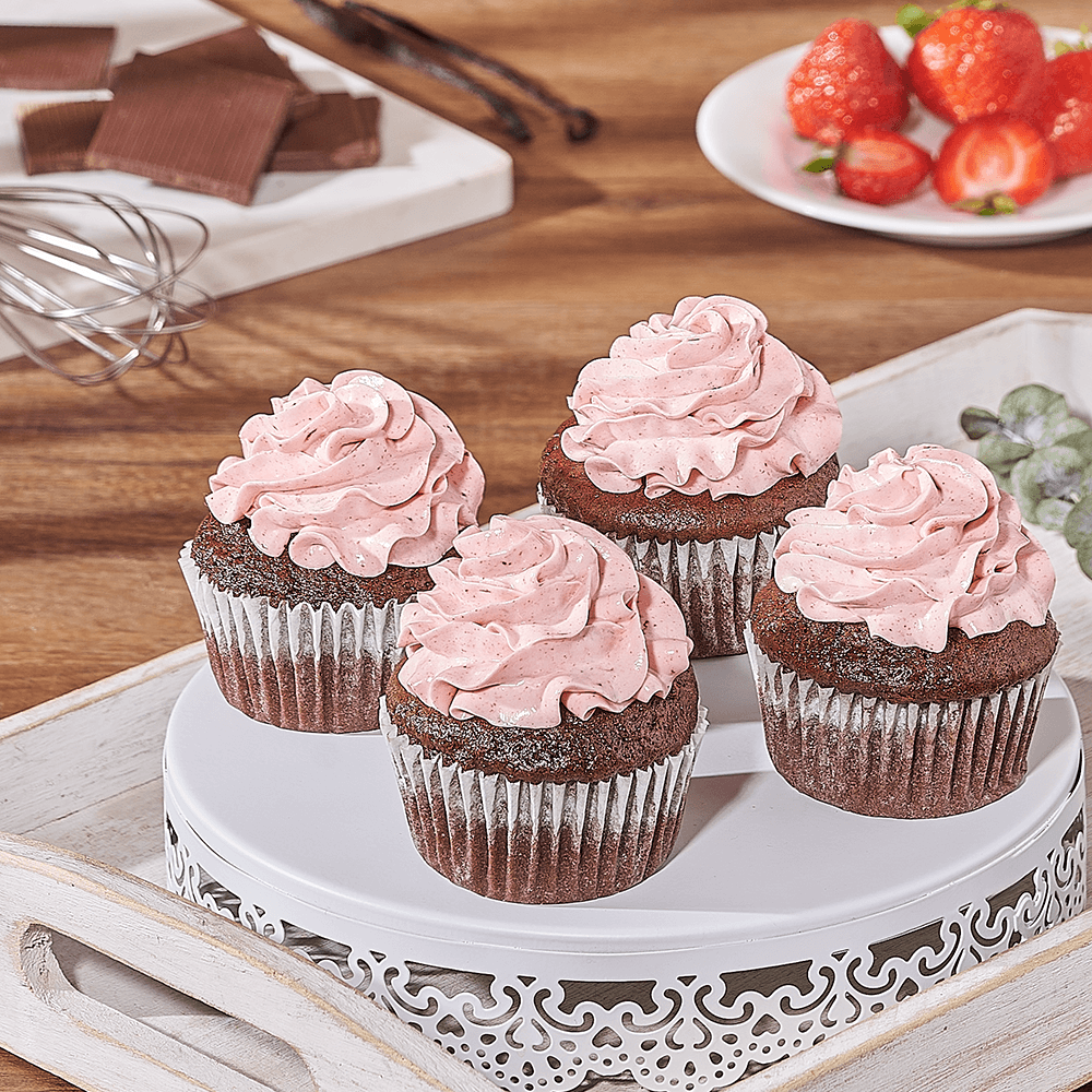 Chocolate &amp; Strawberry Cupcakes, cake gift, cake, dessert gift, dessert, cupcake gift, cupcake