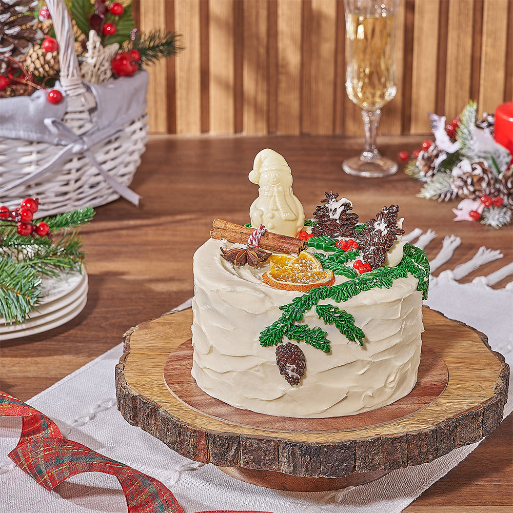 Festive Red Velvet Cake with Cream Cheese Frosting – how the gift is presented