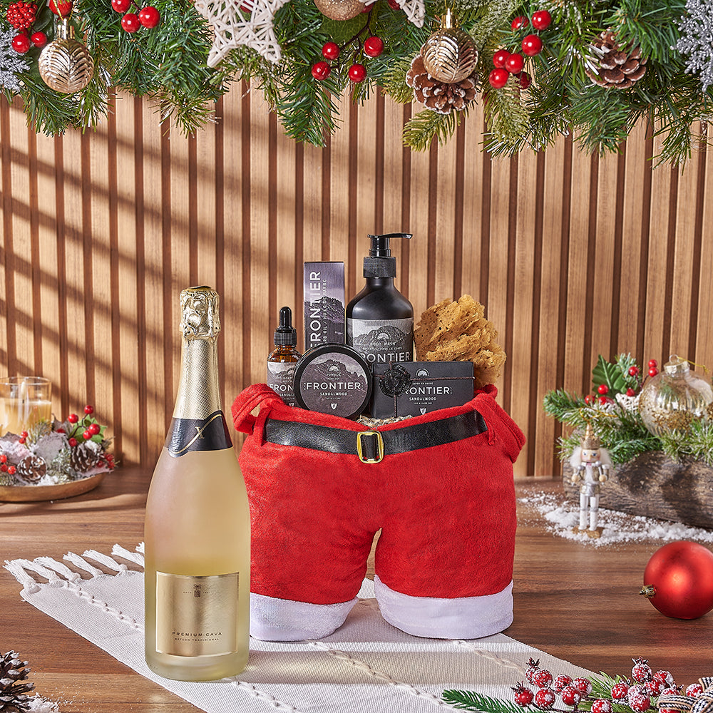 Christmas Champagne &amp; Spa Gift Bag, christmas gift, christmas, champagne gift, champagne, sparkling wine gift, sparkling wine, spa gift, spa, mens spa gift, mens spa, Toronto delivery