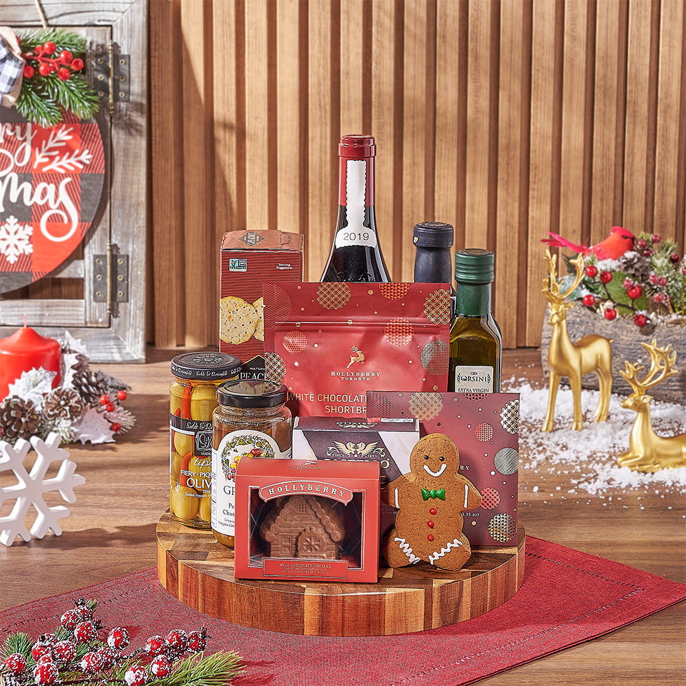 Christmas Chocolate &amp; Wine Gift Board, wine gift, wine, christmas gift, christmas, holiday gift, holiday, Toronto delivery