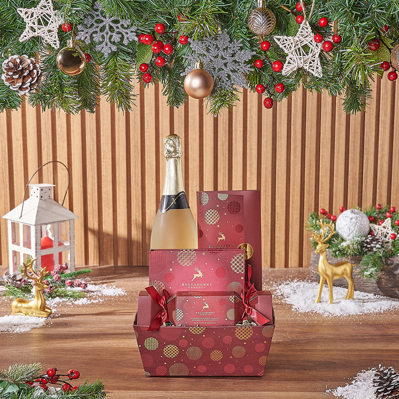 Christmas Joy Champagne Set, champagne gift, champagne, chocolate gift, chocolate, christmas gift, christmas, Toronto delivery