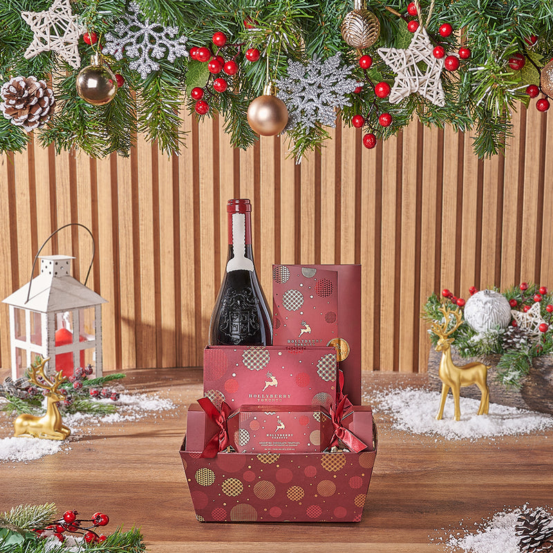 Christmas Morning Wine Gift Set, christmas gift, christmas, wine gift, wine, chocolate gift, chocolate, Toronto delivery