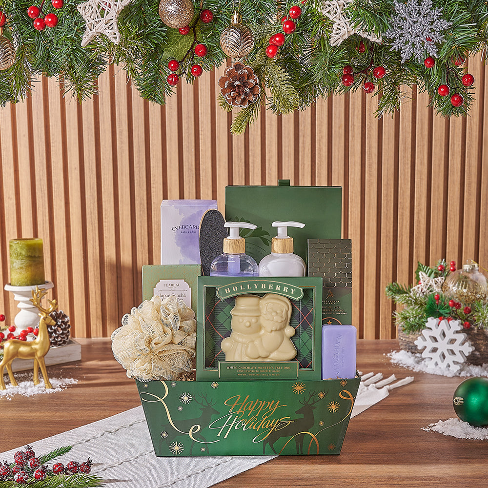 Holiday Gift Set Featuring Japanese Sencha Green Tea and White Chocolates – how the gift is presented