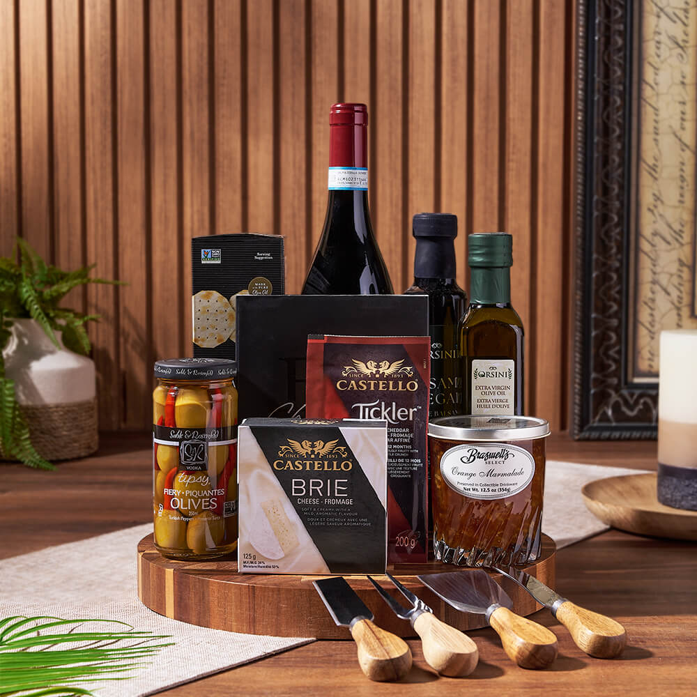 Classic Wine &amp; Dine Gift Basket, wine gift, wine, gourmet gift, gourmet, Toronto delivery