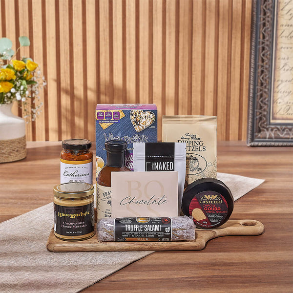 Decadent Dip Trio Gift Board, cheese gift, cheese, salami gift, salami, charcuterie gift, charcuterie, Toronto delivery