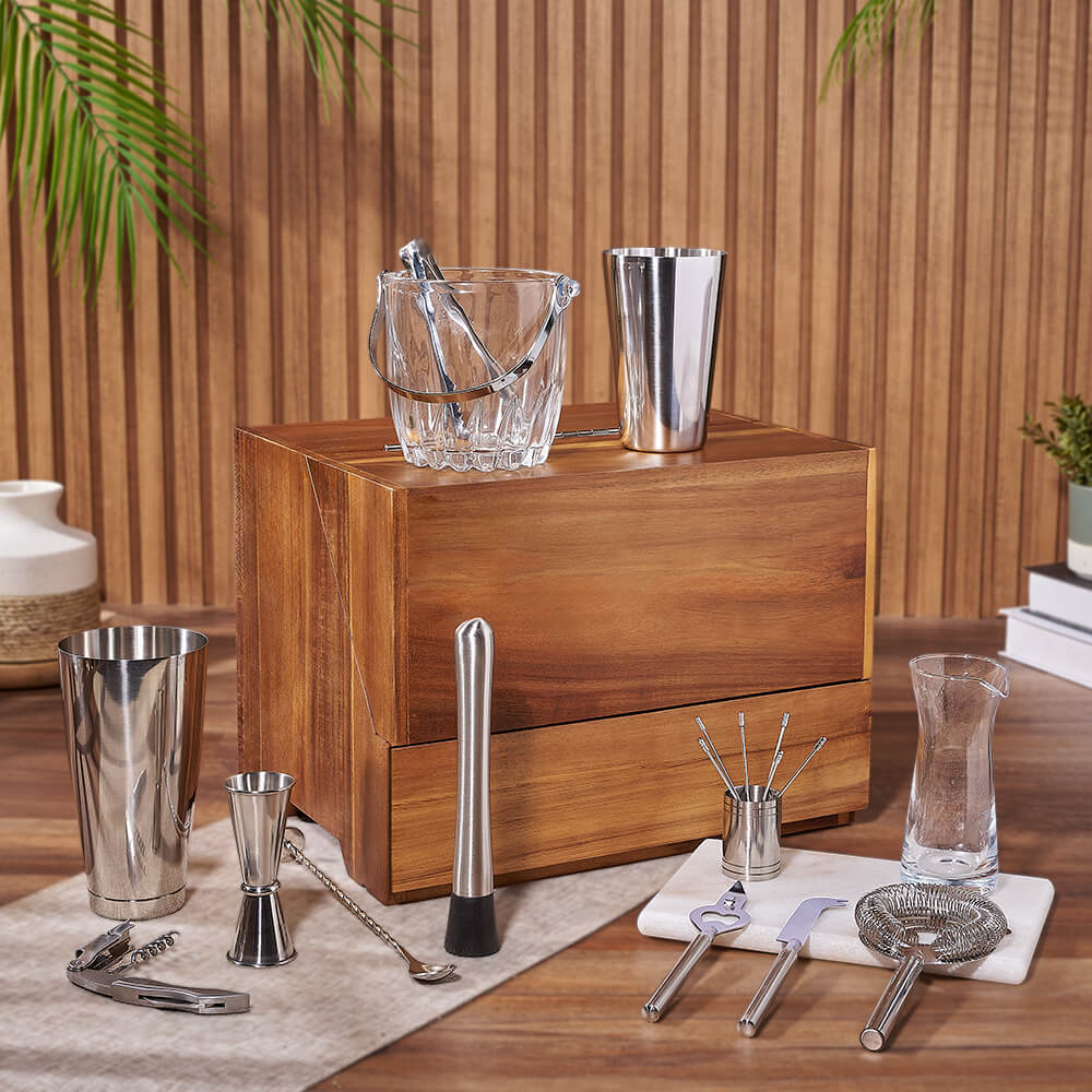 Deluxe Table Top Bar Gift Set, liquor gift, liquor, decanter gift, decanter, bar gift, bar, Toronto delivery