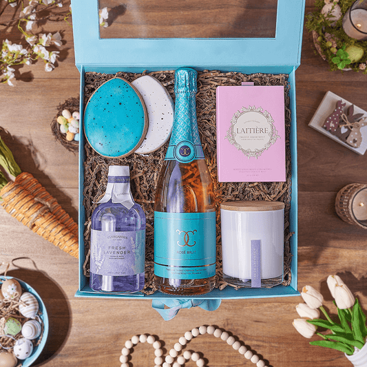 Easter Spa & Champagne Box, spa gift, spa, champagne gift, champagne, sparkling wine gift, sparkling wine, Toronto delivery