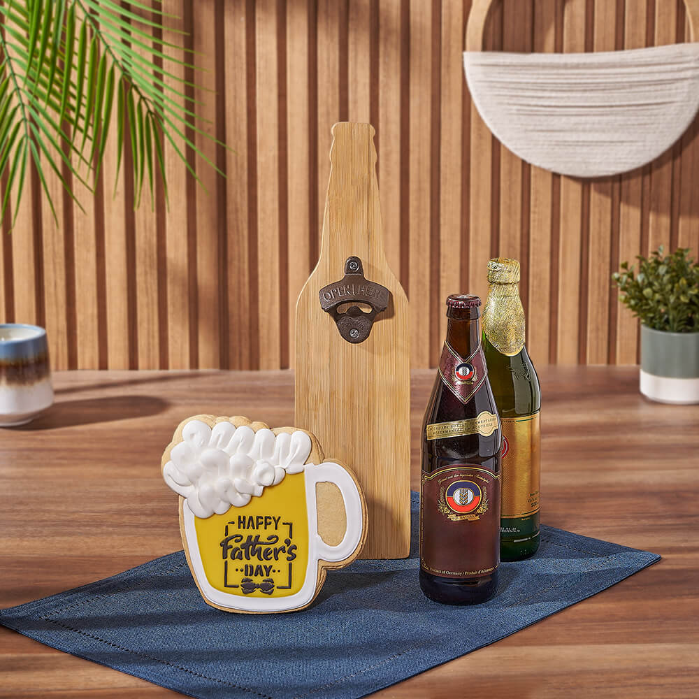 Specialty Beer and Beer Mug Cookie Gift Basket for Father's Day – how the gift is presented