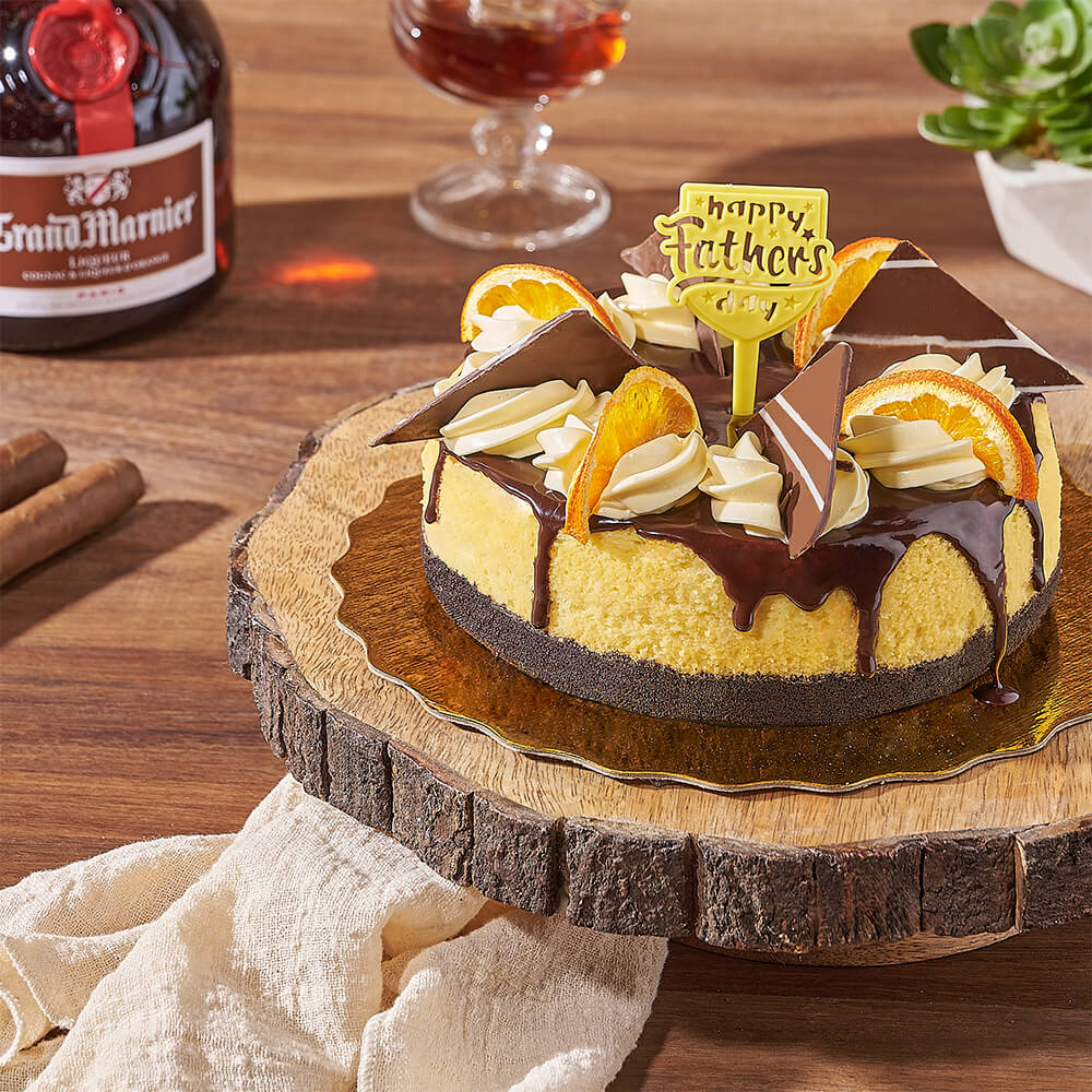 6 Inch Grand Marnier Infused Cheesecake with Father's Day Decoration – how the gift is presented