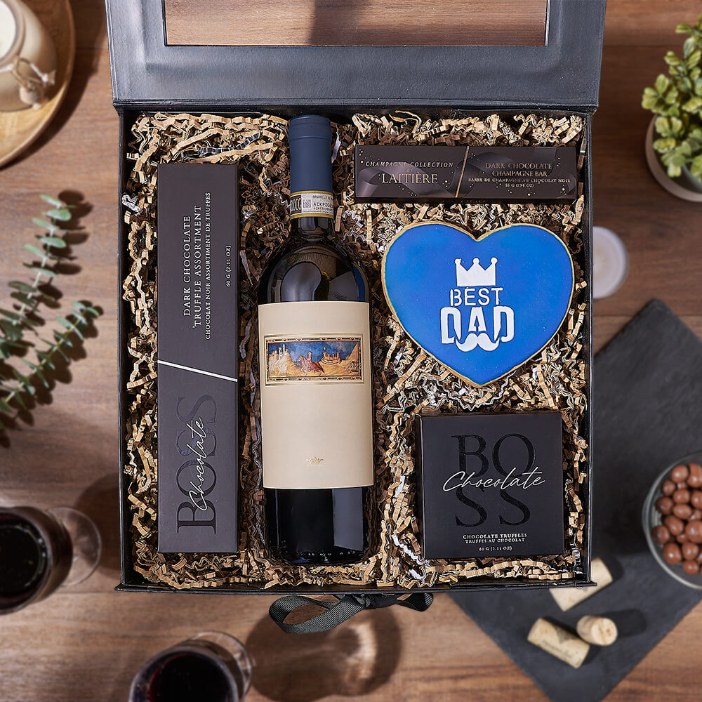 Father’s Day Wine &amp; Sweets Box, wine gift, wine, chocolate gift, chocolate, fathers day gift, fathers day, Toronto delivery