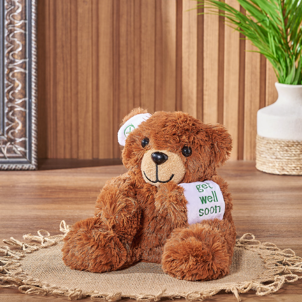 Custom Get Well Soon Gift Basket - Get Well Soon Teddy Bear